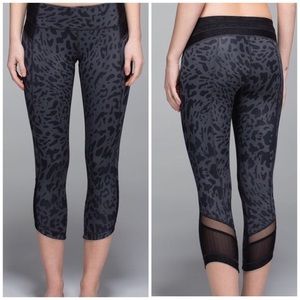 Lululemon Leopard Mesh Crop Leggings Size 10